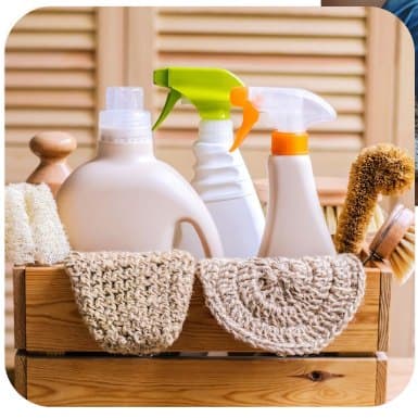 Cleaning supplies crate